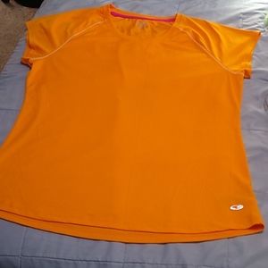 Champion Athletic Top Neon Orange Semi Fitted XXL